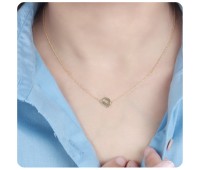 Silver Initial Letter Necklace D SPE-5544